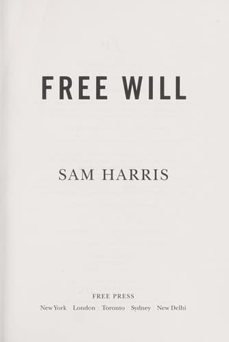 Free Will by Sam Harris